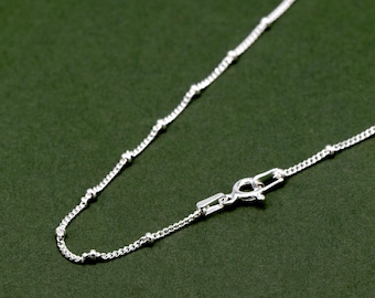 Sterling Silver Satellite Chain Necklace, Minimalist layering Necklace, Simple Chain, Dainty Jewellery, Elegant Everyday