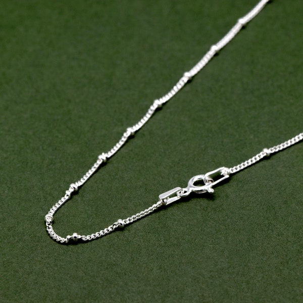 Sterling Silver Satellite Chain Necklace, Minimalist layering Necklace, Simple Chain, Dainty Jewellery, Elegant Everyday