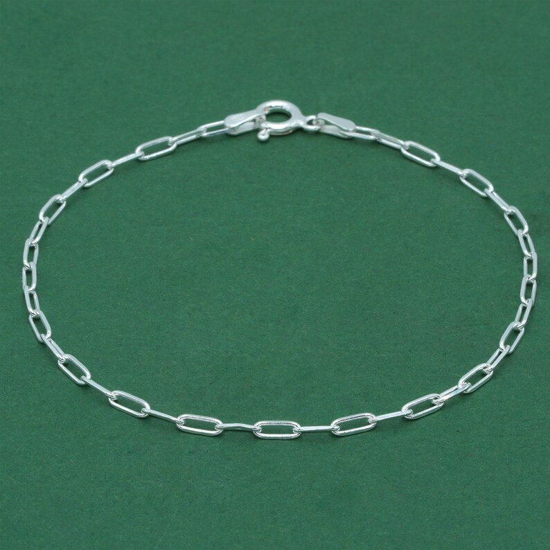 925 Sterling Silver Paperclip Bracelet Minimalist Silver Chain 925 Sterling Silver Paperclip Bracelet Minimalist Silver Chain