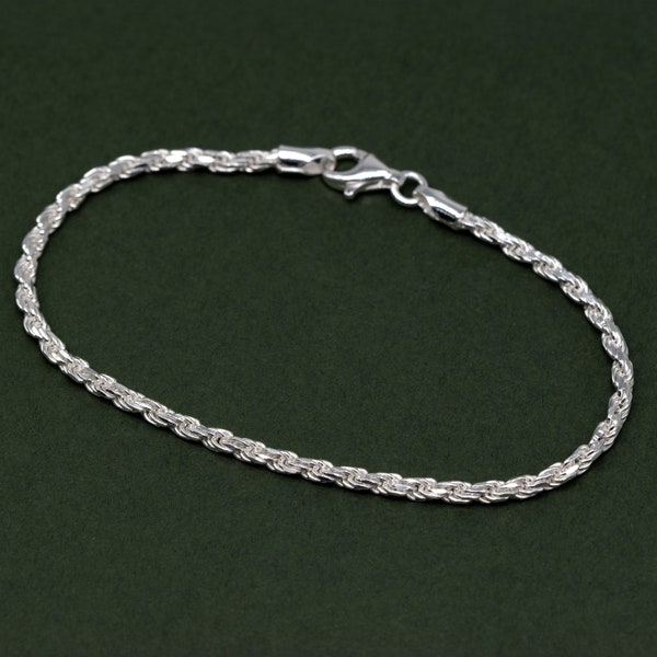 Sterling Silver Rope Chain Bracelet, Elegant Silver Bracelet, Minimalist Bracelet, Dainty Jewellery, Gift for Her