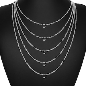 Collier chaîne gourmette en argent sterling 925 véritable 14 16, 18 20 22 24 Longueurs image 9