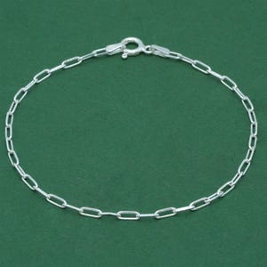 925 Sterling Silver Paperclip Bracelet | Minimalist Silver Chain Bracelet image 1