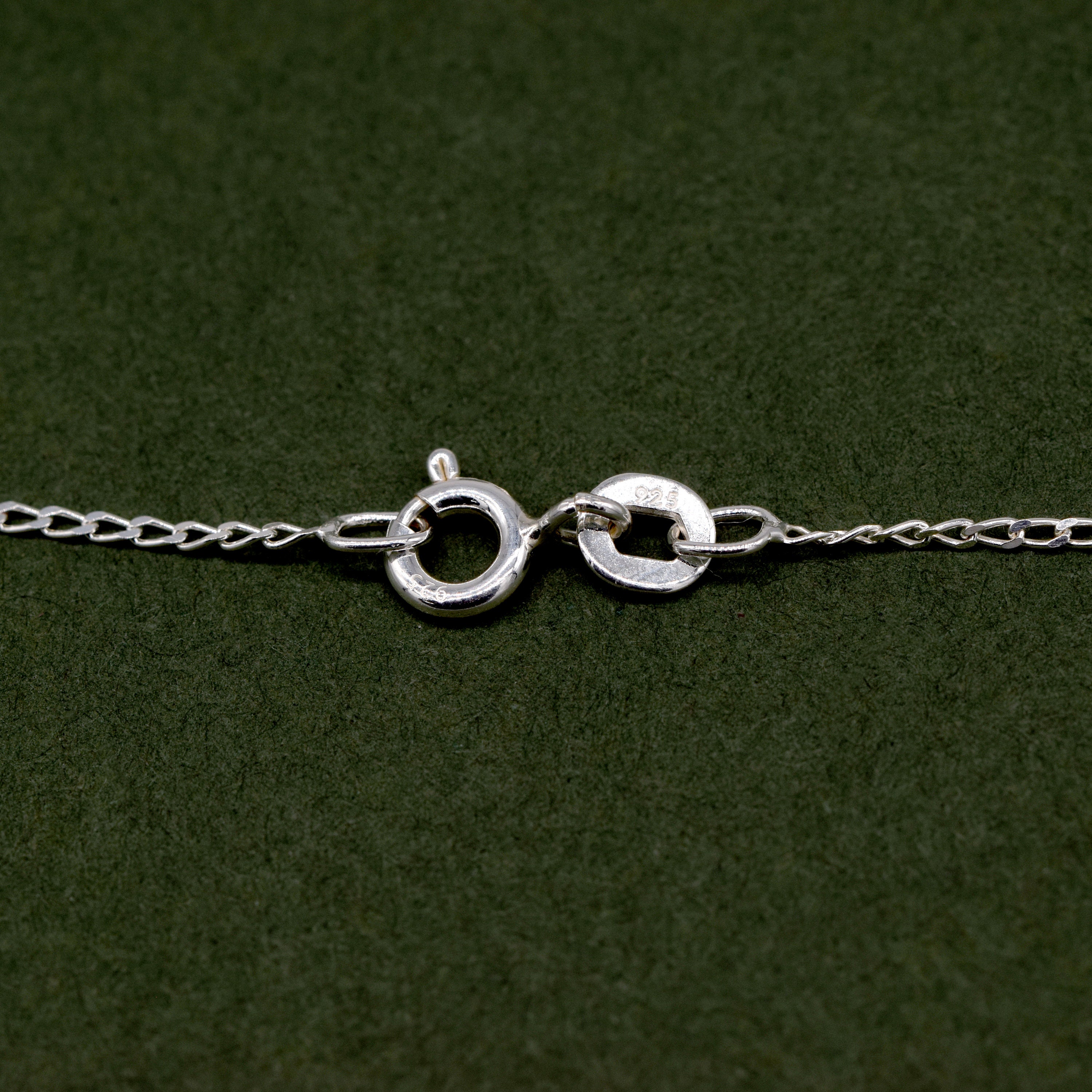 Genuine 925 Sterling Silver Curb Chain Necklace 14