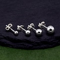 Pair of Genuine 925 Sterling Silver Ball Ear Studs available in sizes 3,4,5,6mm Diameters Minimalist Ball Studs Him/Her