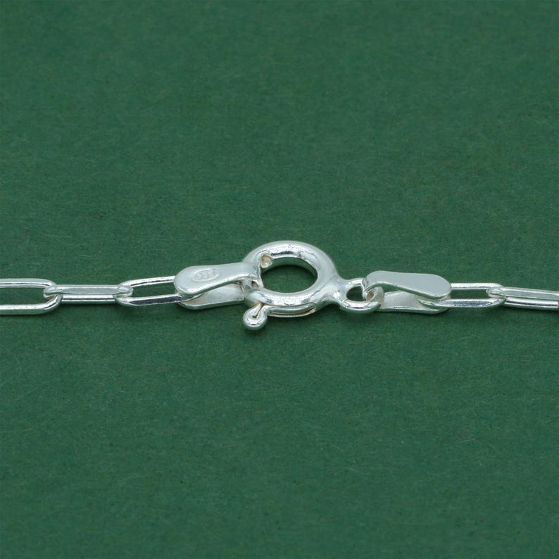 925 Sterling Silver Paperclip Bracelet | Minimalist Silver Chain Bracelet image 6
