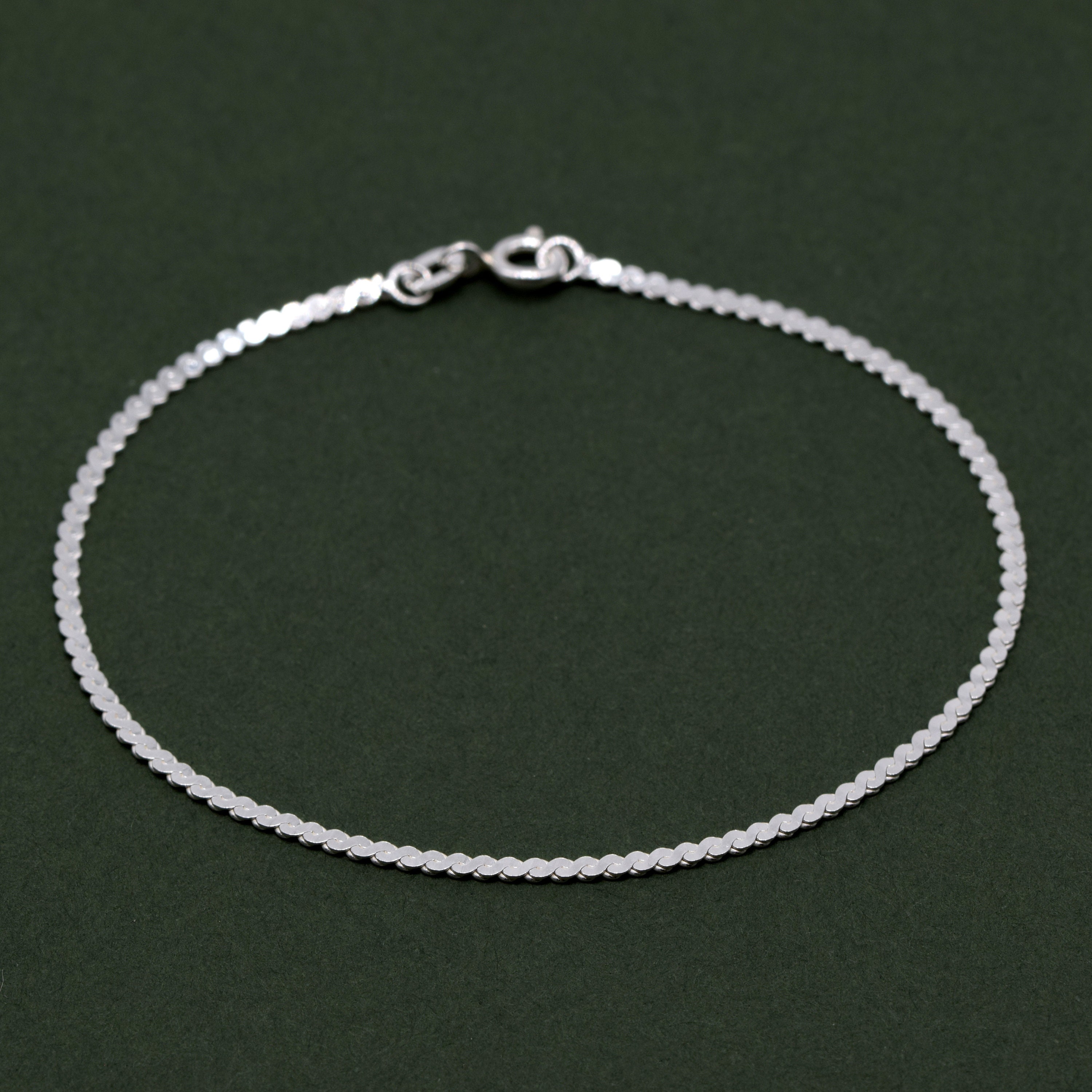 アクセサリー SILVER925 PLAIN HERRINGBONE BRACELET 925 Sterling Silver 5mm Flat Snake Chain Bracelet