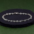 Genuine 925 Sterling Silver 3mm Chain Of Hearts Link Anklet, Minimalist Feminine Jewellery, Gift For Her