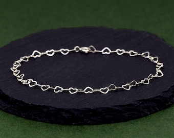 Chaîne de cheville à maillons en argent sterling 925 véritable de 3 mm, bijoux féminins minimalistes, cadeau pour elle