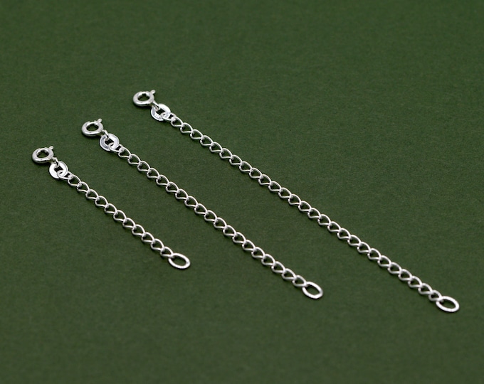 Silver Necklace Extender, Silver Bracelet Extender, Silver Jewelry Extender, Foldover Buckle