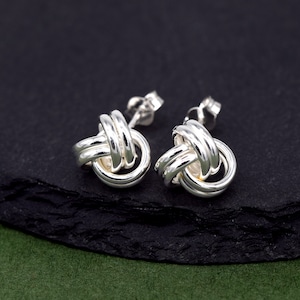 Knot Stud Earrings, 925 Sterling Silver Jewelry, Dainty Silver Studs, Minimalist Design, Gift for Her, Everyday Earrings