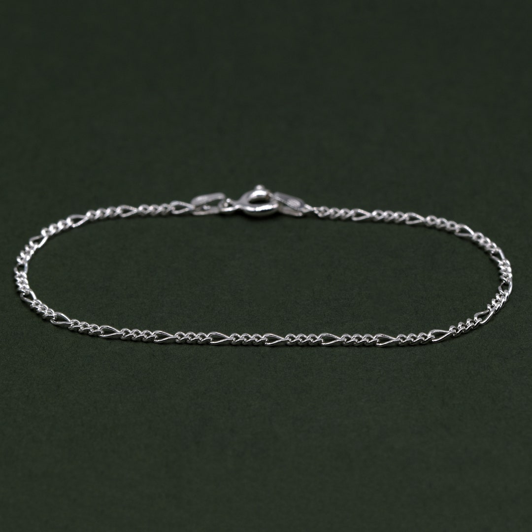 Genuine 925 Sterling Silver 1.9mm Diamond Cut Figaro Chain