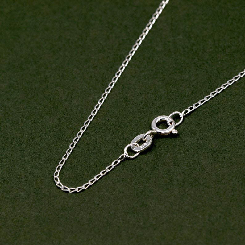 Collier chaîne gourmette en argent sterling 925 véritable 14 16, 18 20 22 24 Longueurs image 3