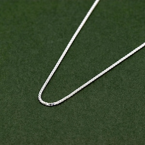 Genuine 925 Sterling Silver 0.9mm Box Chain Necklace Minimalist Jewellery For Her 14&quot; - 24&quot;