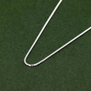 Genuine 925 Sterling Silver 0.9mm Box Chain Necklace Minimalist Jewellery For Her 14" - 24"