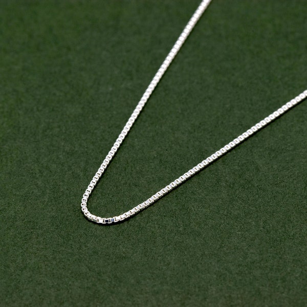 Genuine 925 Sterling Silver 0.9mm Box Chain Necklace Minimalist Jewellery For Her 14" - 24"