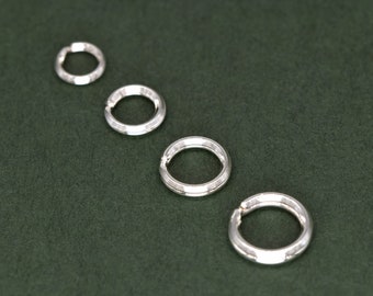 Wholesale Sterling Silver Bevelled Split Rings For Charms 5mm, 6mm, 7mm, 8mm - Jewellery Making, Jewellery Findings