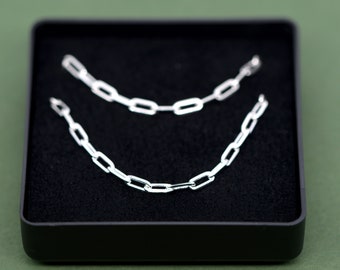 Matching Paperclip Chain Bracelet and Necklace Set, Sterling Silver, Gift Set for Her, Elegant Silver Jewelry