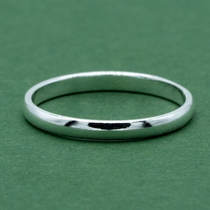 925 Sterling Silver 2mm Ring Band, Classic Silver Band, Minimalist Silver Jewellery, Unisex Ring, Stacking Ring Size E-W