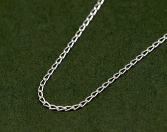 Genuine 925 Sterling Silver Curb Chain Necklace 14