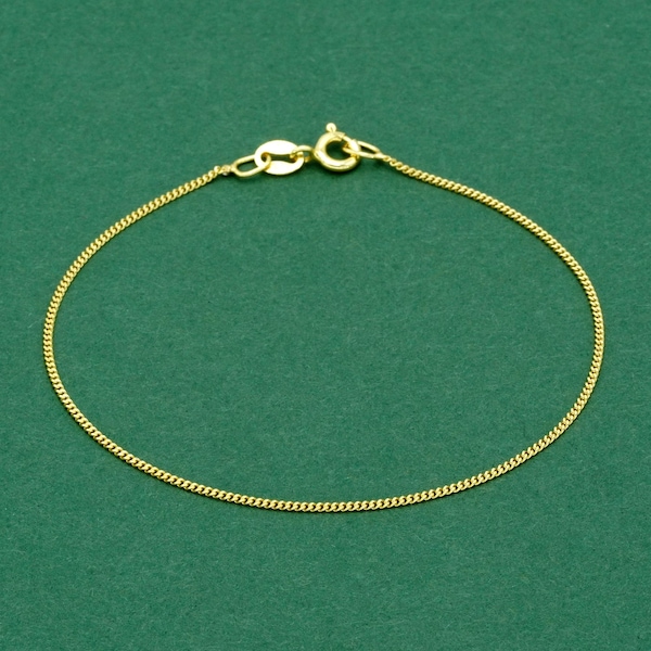 Gold Plated Sterling Silver Anklet – Dainty Minimalist 18K Chain Ankle Bracelet, Everyday Layering Jewellery