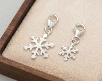 Halskette mit Schneeflockenanhänger aus Sterlingsilber, Winterschmuck, Weihnachtsgeschenk, Festtagsschmuck
