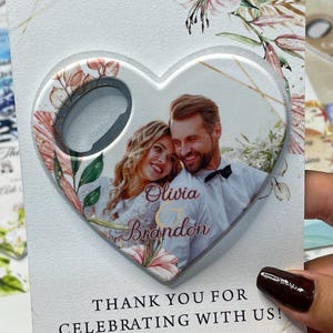 Custom Heart Magnet Bottle Opener – Wedding Favor – Thank You Gift – Canada USA Europe – Save the Date – Bridal Shower
