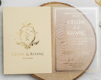 Acrylic Wedding Invitation: Custom Party, Quinceanera, Sweet 16