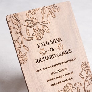 Custom Wedding Invitation - Wood Invitation - Rustic Wedding Invitation - Wedding Invitation Set - Personalized Wood Invitations