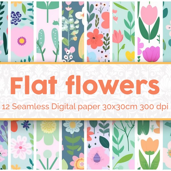 Pack de 12 motifs de fleurs répétitifs et sans couture à télécharger pour vos créations ou pour imprimer