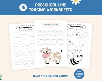 Line Tracing Worksheets, Preschool Printables, Kindergarten Preschool Activity, Kids Tracing, Traceable Lines