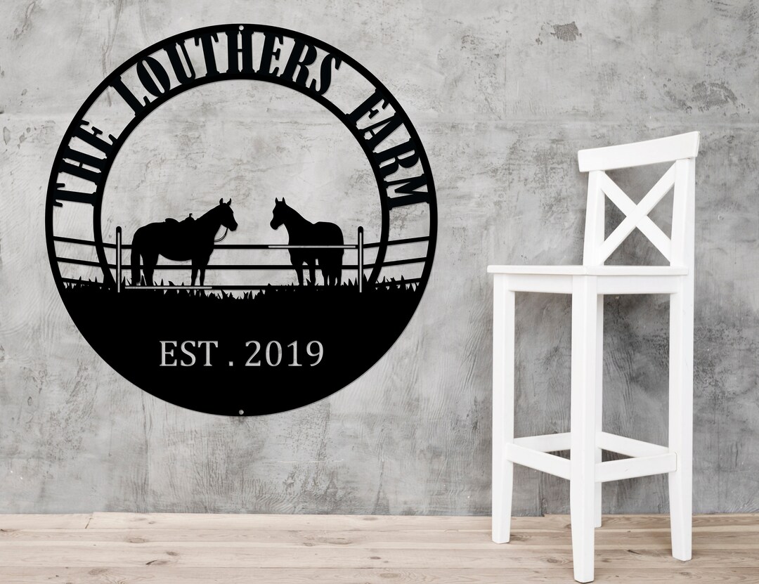 Metal Horse Lover Sign, Metal Front Door Sign, Housewarming Gift Idea