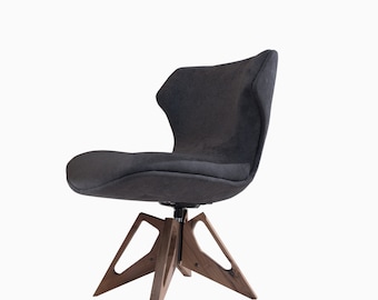 Italian Leather Armchair – Modern Lounge Chair, Custom Fabric