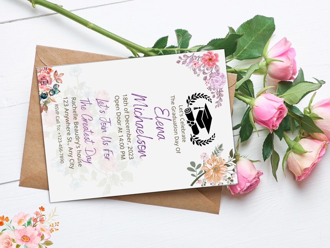 Graduation Iv Graduation Party Invitation Editable Template,graduation Invitation ...