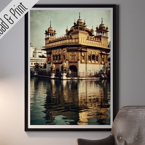 Templo Dorado 10 (Darbar Sahib) Descarga digital. Decoración Imprimible. Imagen de Wallart de Sikh Singh.