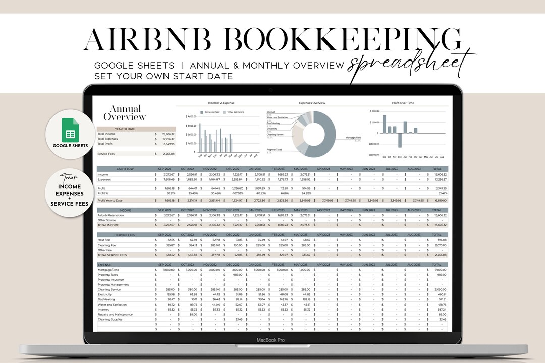 Printable Rental Bookkeeping Vacation Rental Property Bookkeeping, Airbnb Bookkeeping, Airbnb Rental ...