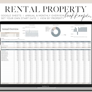 Rental Property Bookkeeping Google Sheets Template, Rental Property Spreadsheet, Multi-Property Income & Expense Tracker, Property Analyzer