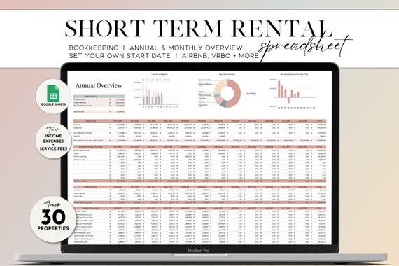 Airbnb Expense Tracker Vacation Rental Property Spreadsheet, Airbnb Spreadsheet Bookkeeping, Short Term Rental Income Tracker, Google Sheets