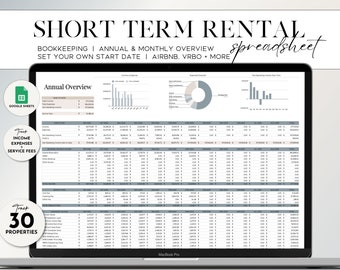Airbnb Template Vacation Rental Property Management Real Estate Template Income & Expense Rental Bookkeeping Airbnb Host Rental Spreadsheet