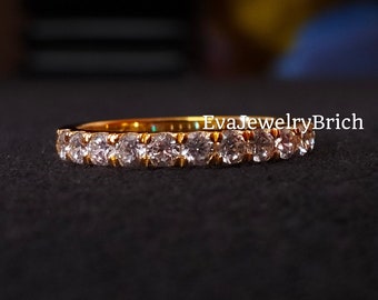 1.80Ct Round Cut Diamond 14k White Gold Plated Matching Band, bridal Stack Band Engagement Wedding Band Half Eternity Round Shape Band Ring
