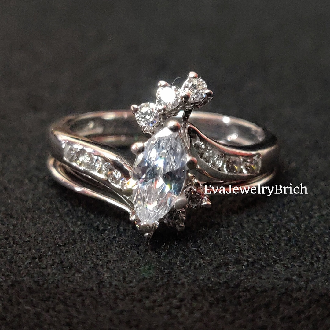 2ct Marquise Cut Diamond 14K White Gold Plated Wedding & Engagement ...