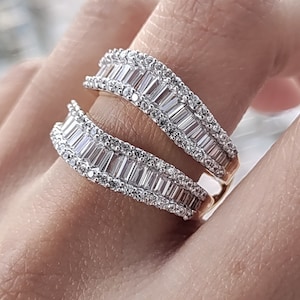 2Ct Round Cut White Diamond 14K White Gold Plated Wedding Enhancer Wrap Band Ring
