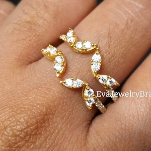 2Ct Round Cut Diamond 14K Yellow Gold Plated Wedding Engagement Butterfly Enhancer Wrap Guard Ring for Women&#39;s Gift for Mom