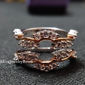 2Ct Round Cut White Diamond 14K Two- Tone Gold Plated Wedding .Enhancer Wrap Band Ring for Women&#39;s