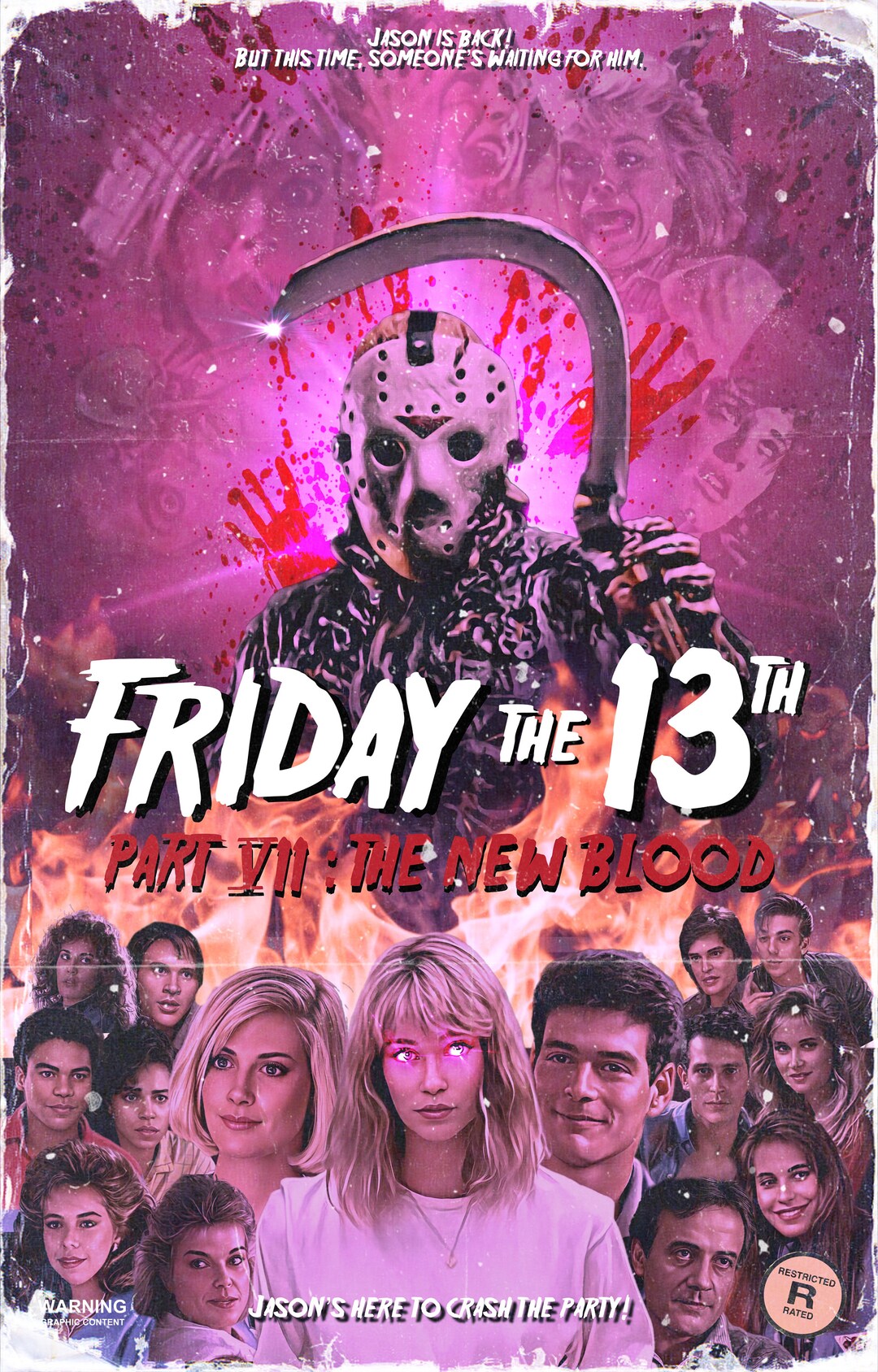 Friday the 13th Part VII the New Blood custom Designed Poster Etsy