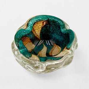 Vintage Mdina Glass Vase: Turquoise Amber Marble, Signed Numbered Art Glass