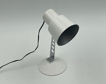 Lampe Space Age années 70 Targetti Sankey - Lampe de bureau blanche essentielle - Lampe de bureau design fabriquée en Italie
