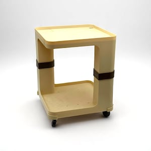 Retro-Futuristic Space Age Bar Cart: 1970s Flair &#39;Spaceship&#39; Serving Trolley