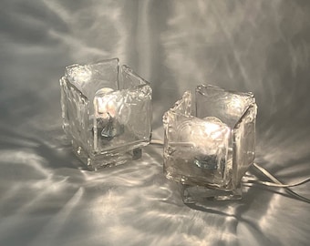 Pair of 1970s Murano Glass Lamps by Vetrerie Toso -Vintage Elegance - Timeless Luxury Italian Craftsmanship