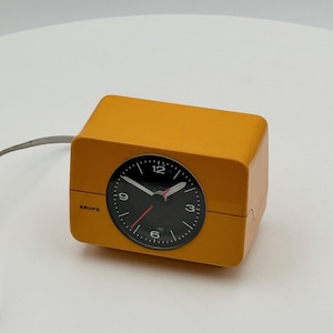 Vintage Krups Table Clock: 70s Mustard Yellow Space Age Design