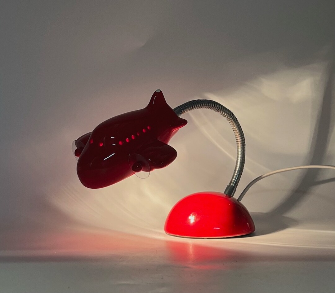 Creative 80s Desk Lamp Red Ceramic Table Lamp Adjustable Fat Plane Desk